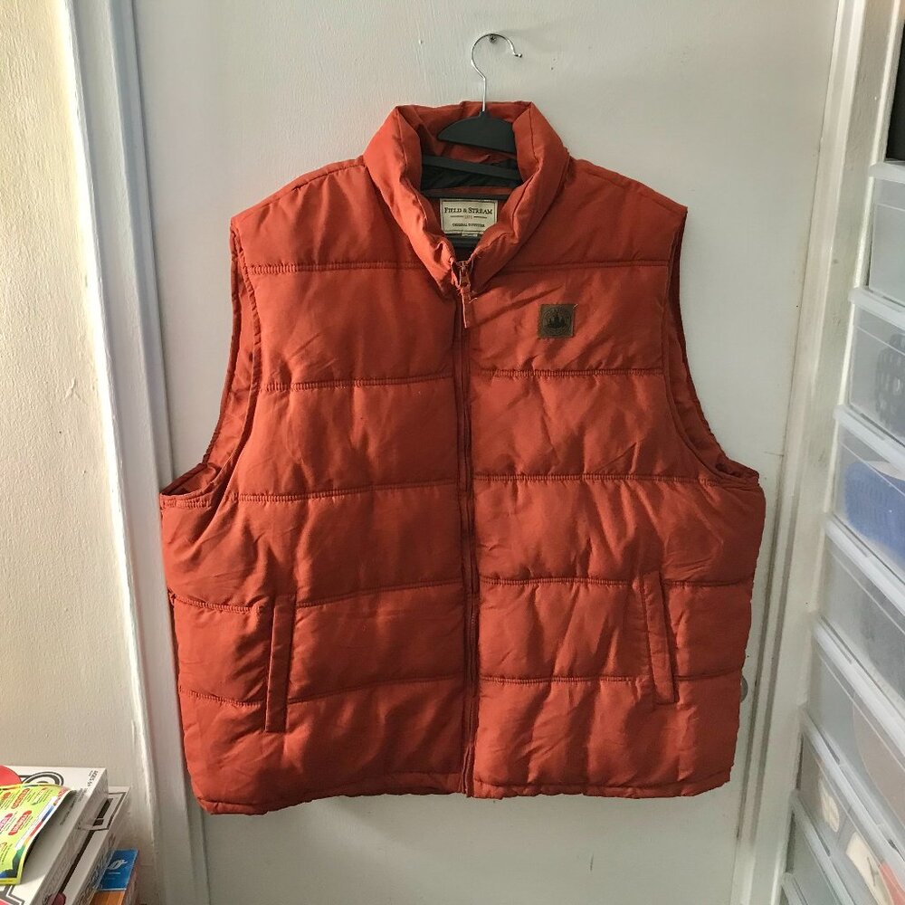 Men's Field and Stream Burnt Orange Bubble Vest - Size 3X